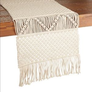 Wild Sage Macrame 90” Inch Table Runner in Natural